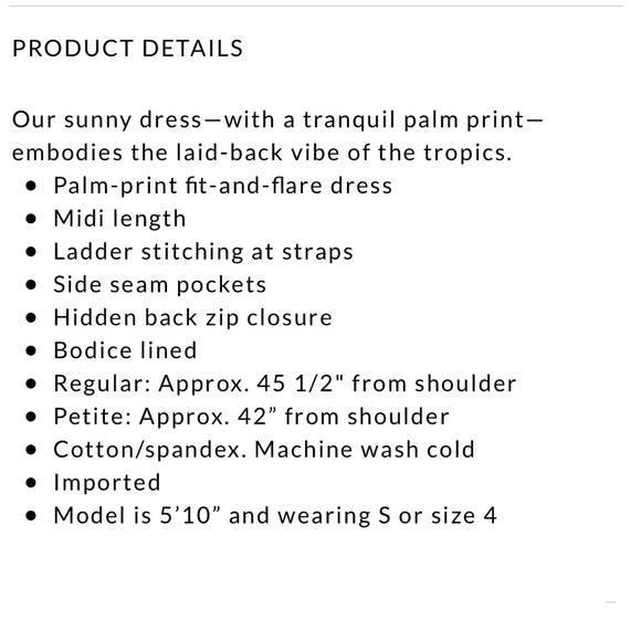 WHBM Island 🌴 Palm print midi dress - Picture 5 of 5